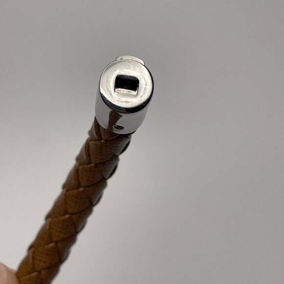 Prada Woven Saffiano Leather Triple Wrap Bracelet - Brown - Preowned - Picture 6 of 8